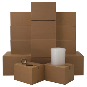 free boxes and bubble wrap